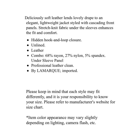 🖤LAMARQUE 'Madison' Drape Front Black leather Jacket 🖤